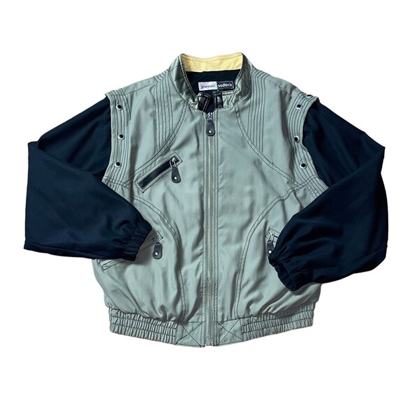 Jamie Sadock Women’s S Green Black Zip Pockets Convertible Vest Moto Golf Jacket - Picture 1 of 9